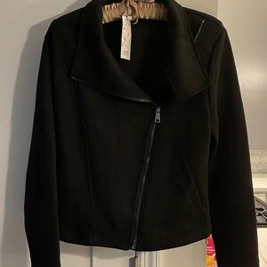 NWT Women's Faux Suede Black Moto Style  Jacket
